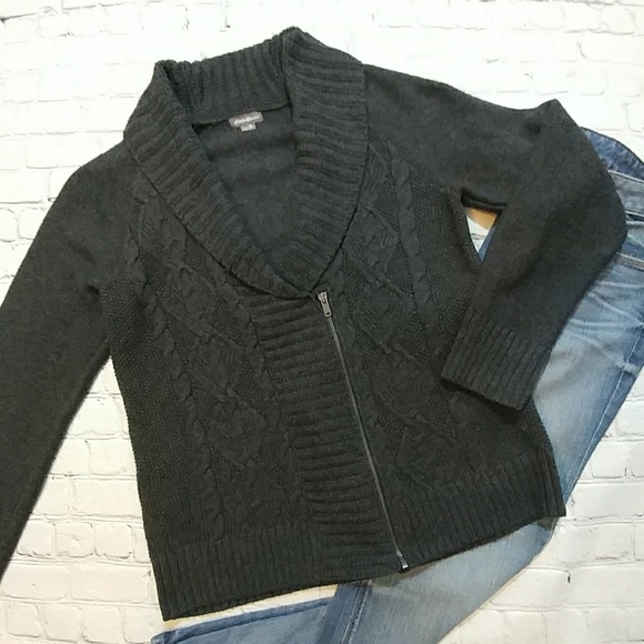 Eddie Bauer Sweaters - Eddie Bauer Charcoal Zip Up Sweater